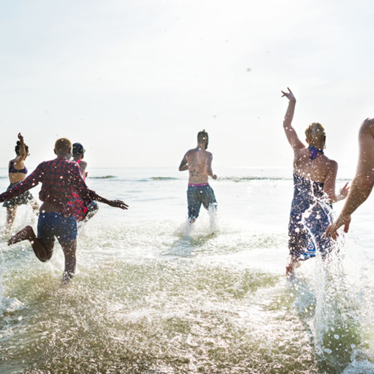 people having fun bathing