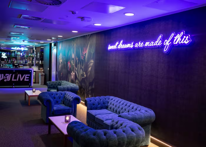 Sofas in Showdeck Lounge P&J Live