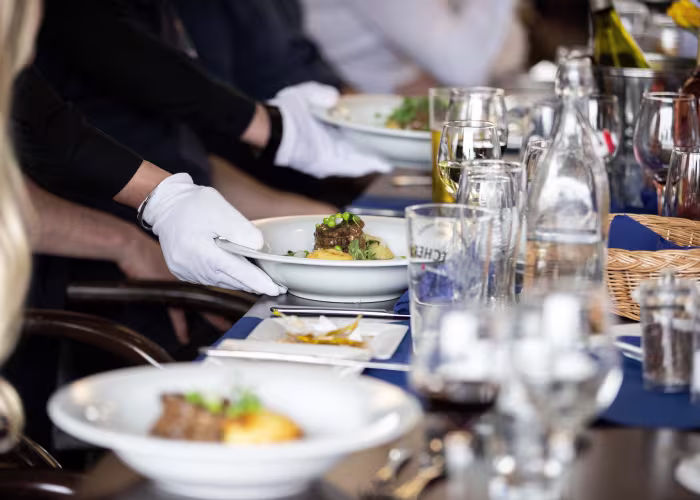 Food in the amber lounge