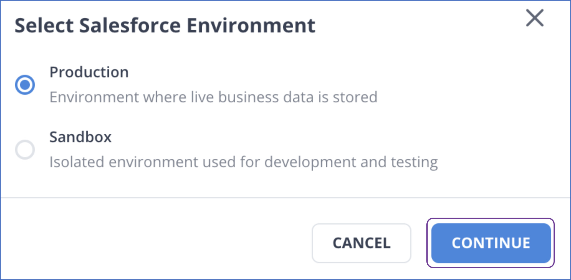 Select environment