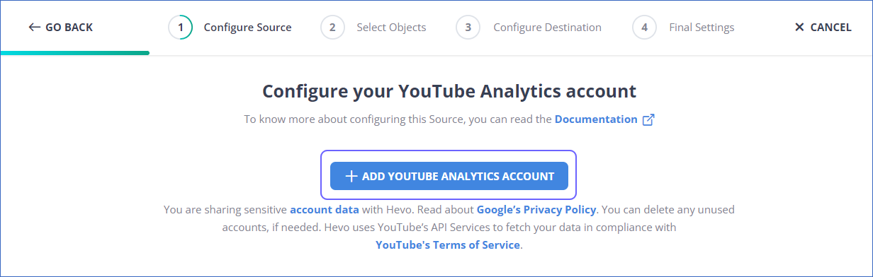 Add YouTube Account
