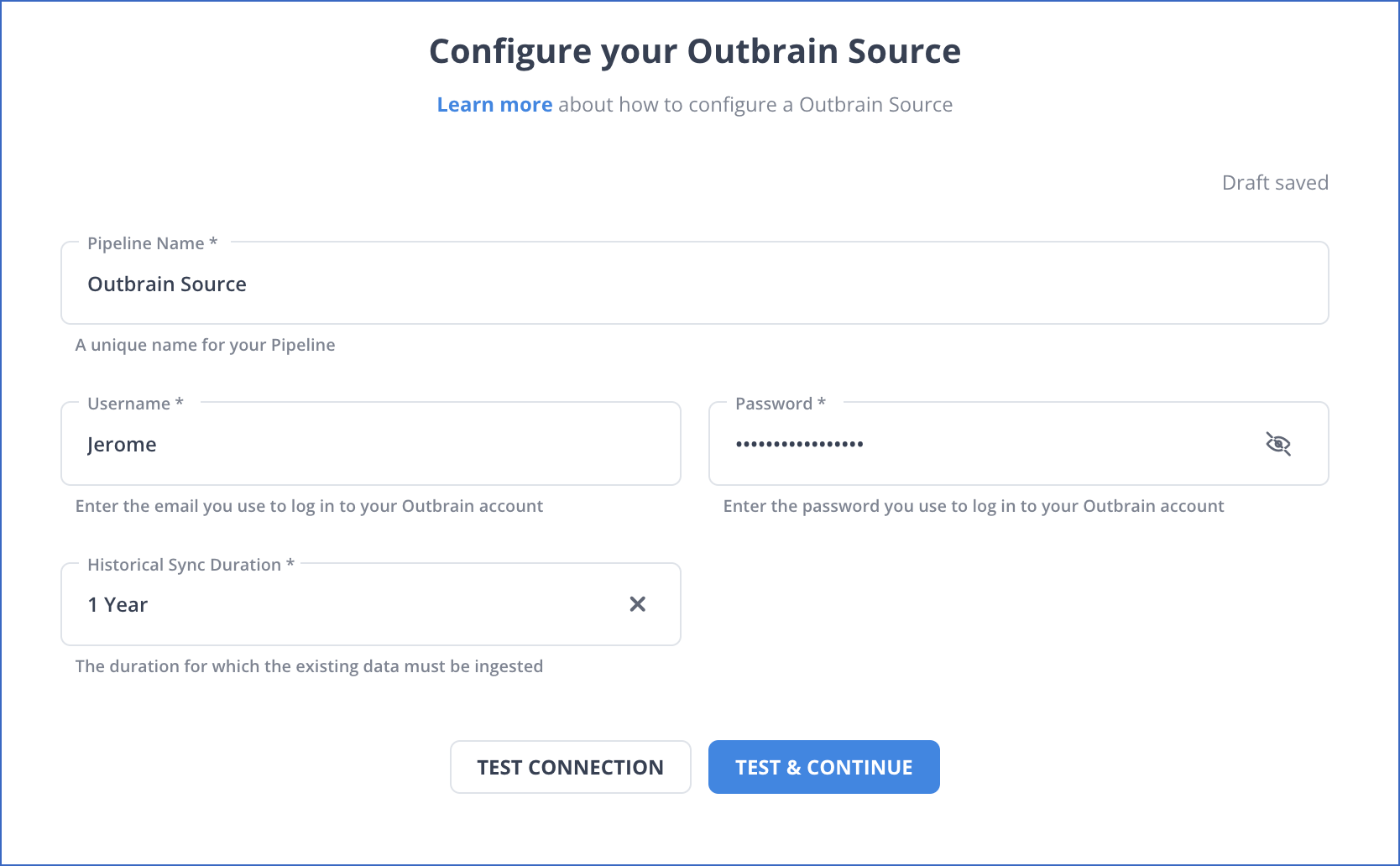 Configure Outbrain Source