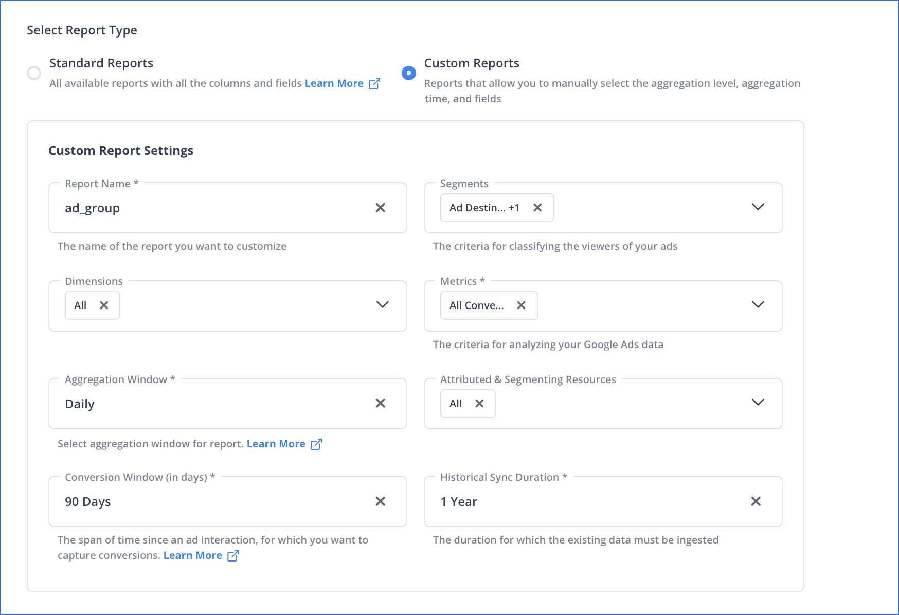 Custom Reports