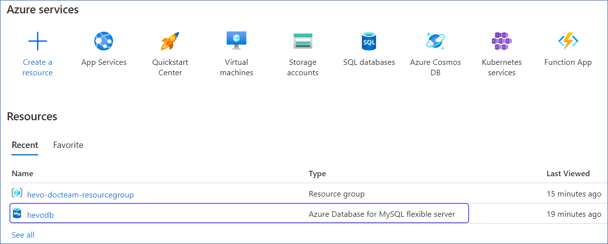 Select database
