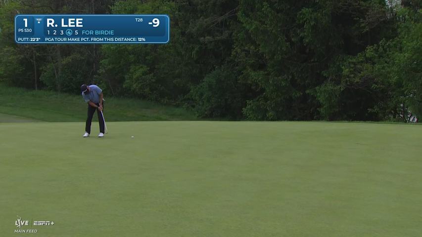 Richard T. Lee sinks a 22-foot birdie putt on No. 1 at RBC Canadian