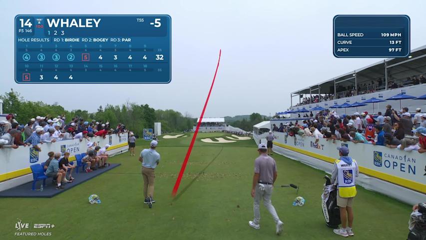 Vince Whaley sinks a 23-foot birdie putt on No. 14 at RBC Canadian