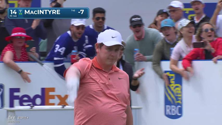 Robert MacIntyre makes birdie on No. 14 at RBC Canadian