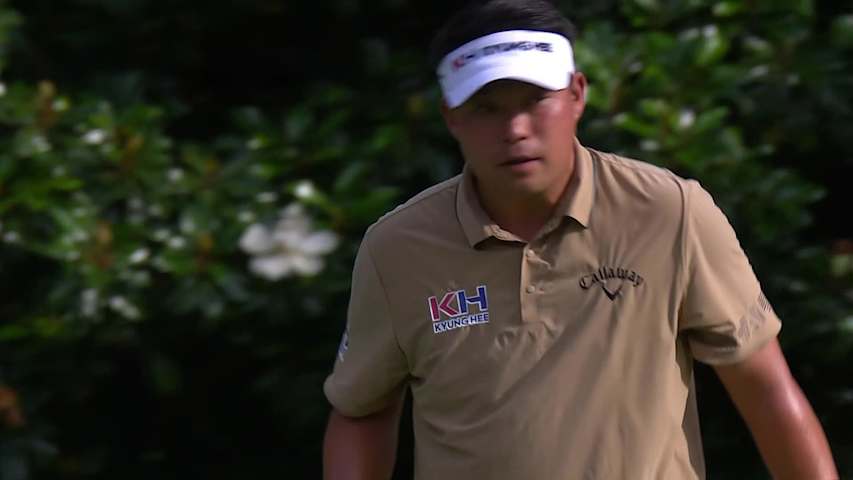 Seungtaek Lee makes birdie on No. 16 at BMW Charity Pro-Am